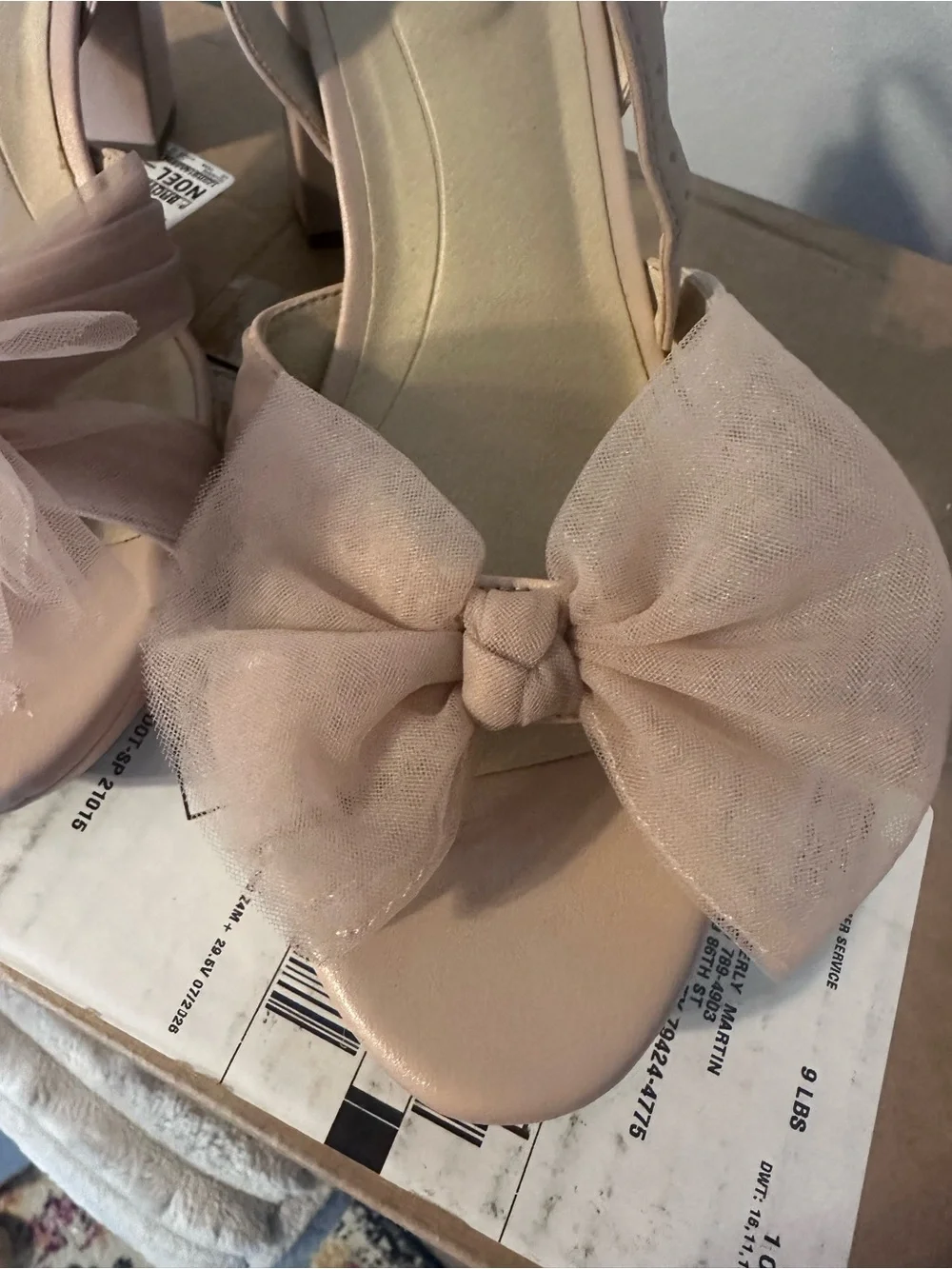 Life Stride Blush Bow Front Open-Toe Heels